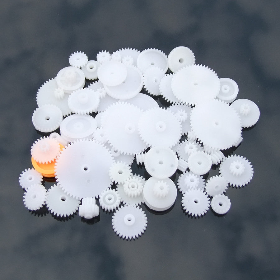 A pack of 64 plastic gear