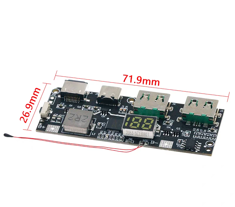 Two-way fast charging power bank module 22.5W 5-port with segment display