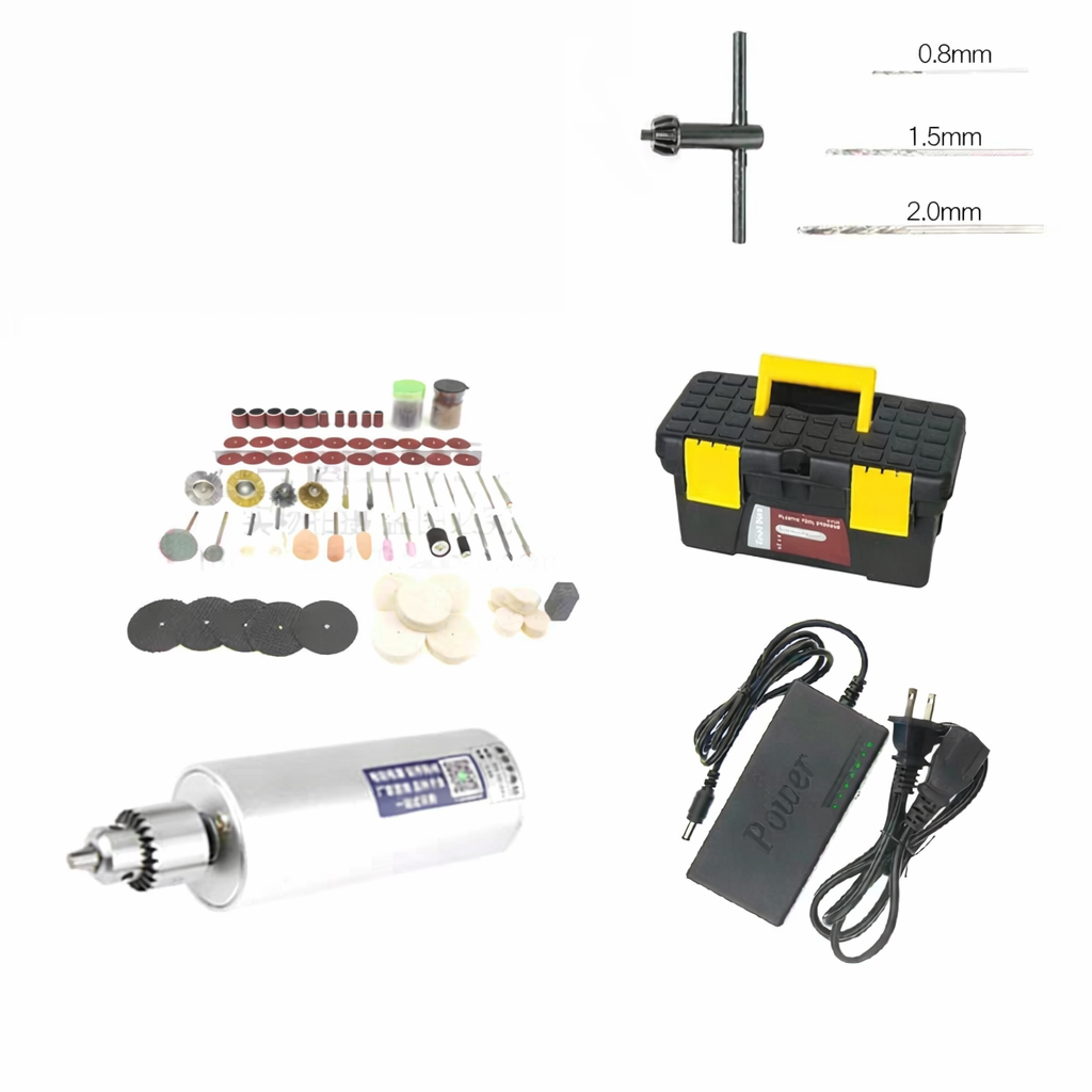 PCB Handheld Drill with accessories and storage box