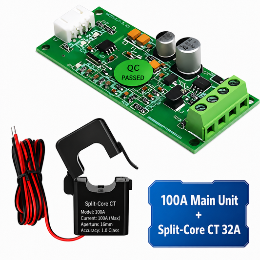 PZEM-004T AC Voltage, Current, Power Factor & Energy Measurement Communication Module, 100A Main Unit + Split-Core CT 32A