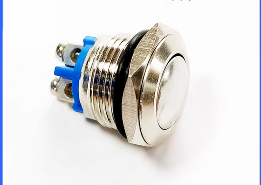 16mm metal push button switch, non-locking self-resetting.