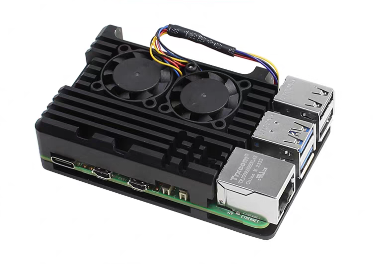 Raspberry Pi 5 Dual Fan Aluminum Alloy Cooling Case